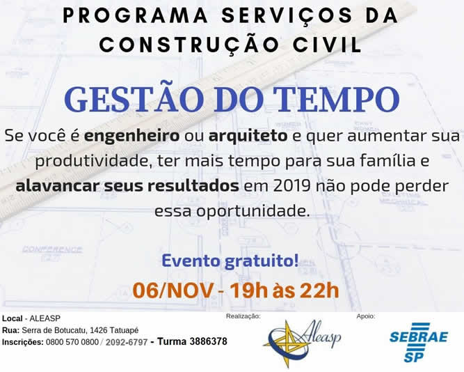 Programa Serviços da Construção Civil - Gestão de Tempo