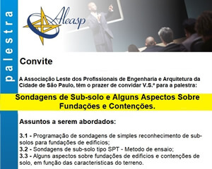 Palestra - Sondagem de Sub-Solo e Alguns Aspectos sobre Fundações e Contenções
