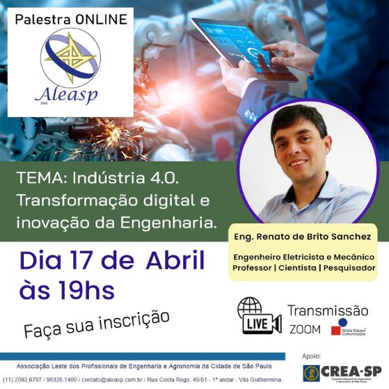 Palestra on-line: Industria 4.0 – Transformação digital e inovação da Engenharia